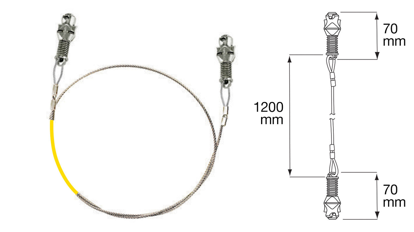 Sling with Cable, Double Trisafe, 1200mm, SWL 80kg Sling with Cable, Double Trisafe, 1200mm, SWL 80kg