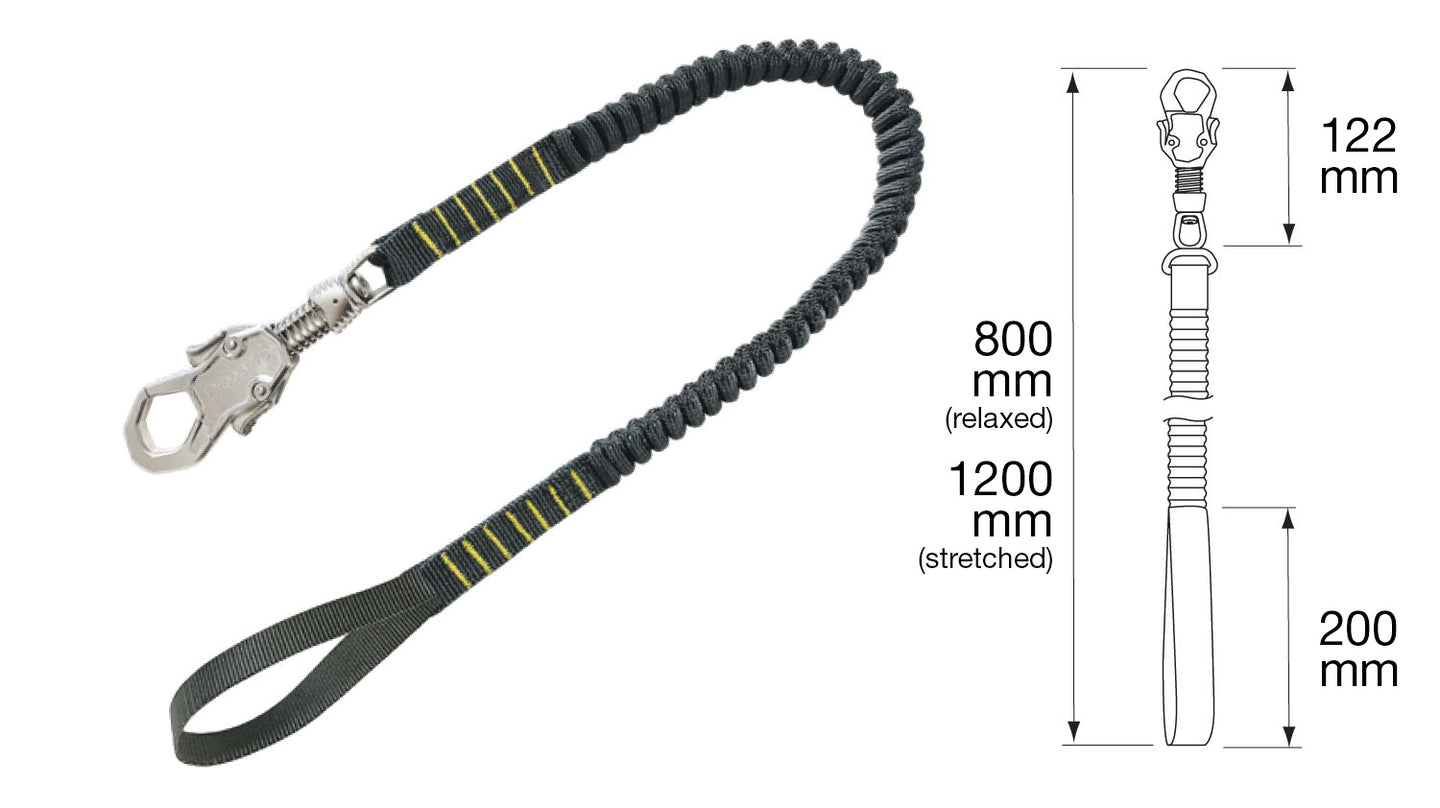 Tether, Trisafe + Webbing Loop, Bungee Lanyard Tether, Trisafe + Webbing Loop, Bungee Lanyard