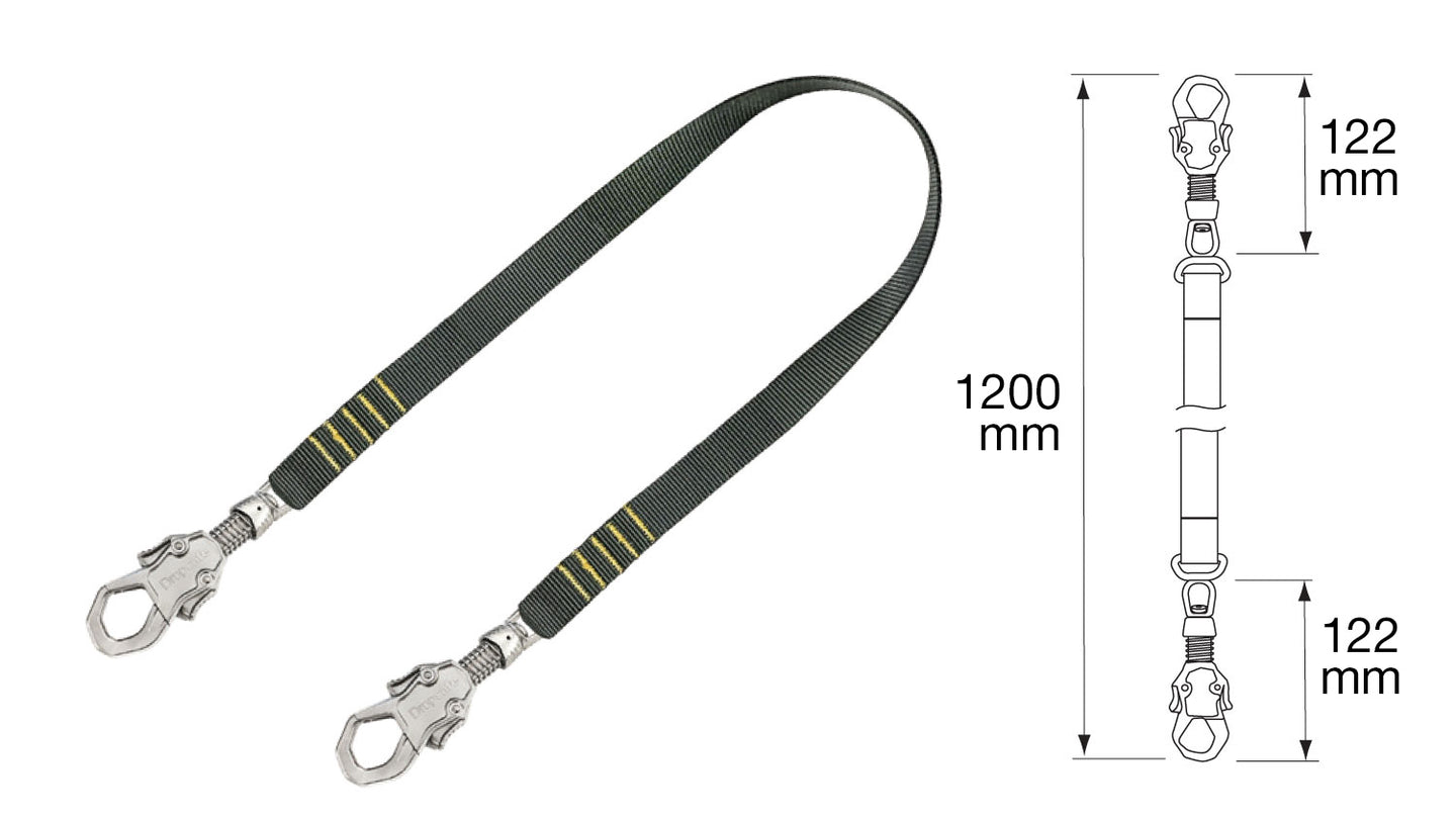 Tether, Double Trisafe, Webbing Lanyard Tether, Double Trisafe, Webbing Lanyard