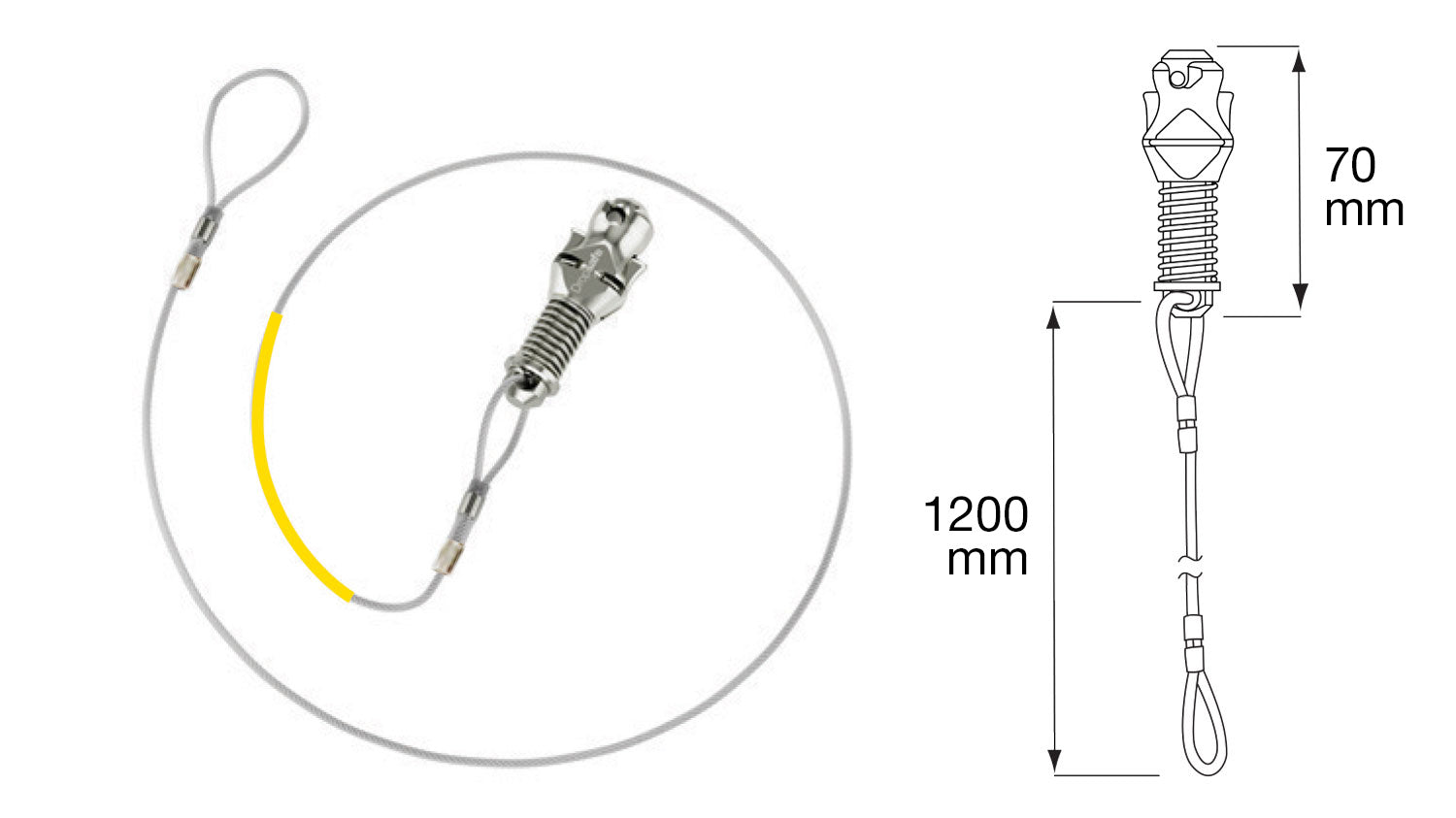 Sling with Cable, Trisafe, 1200mm, SWL 80kg