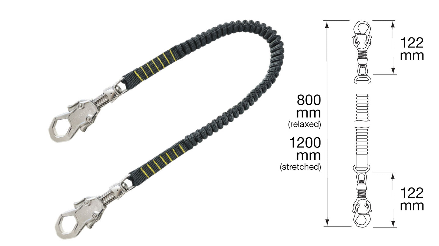 Tether, Double Trisafe, Bungee Lanyard