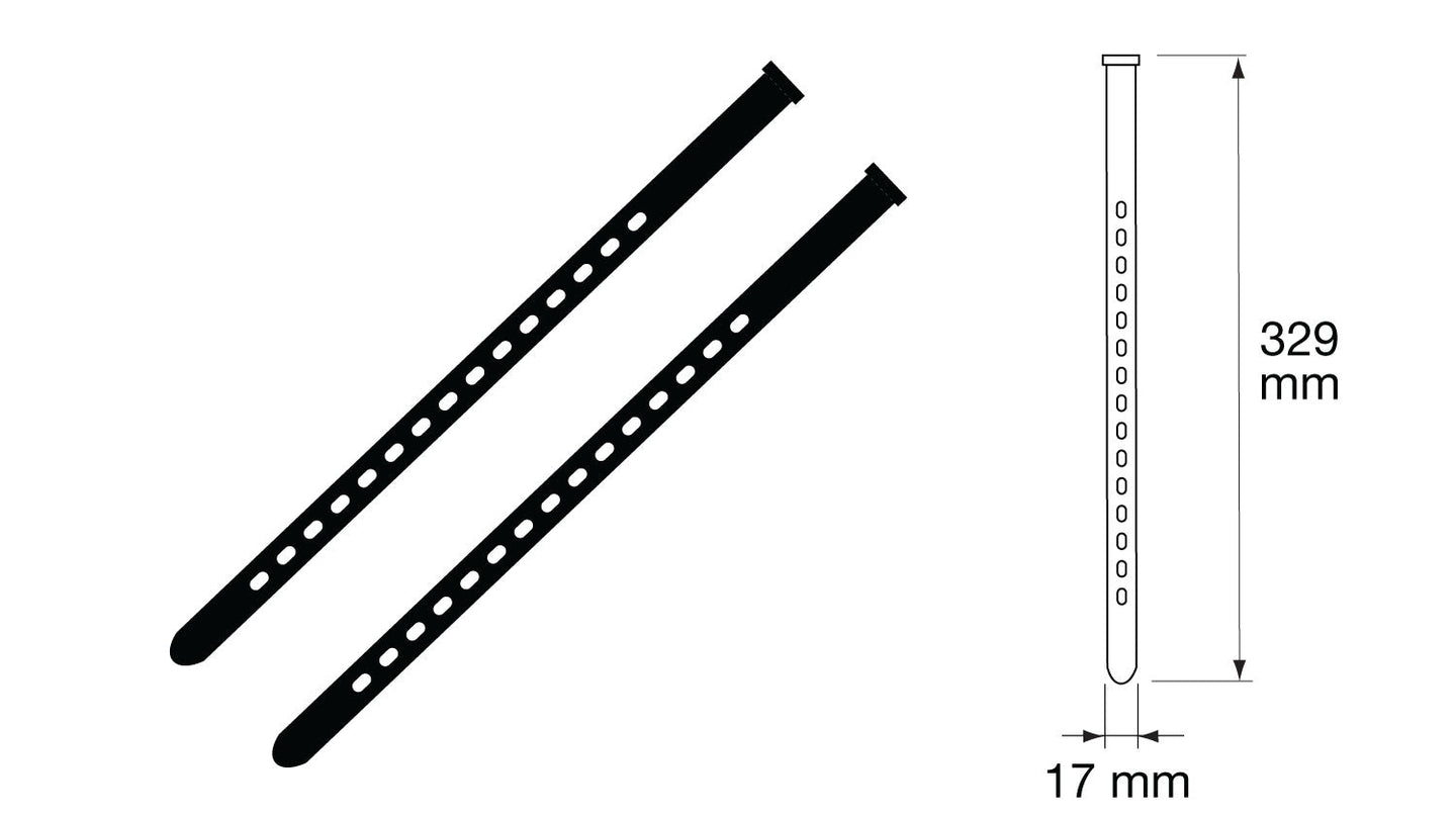 Black plastic strap with holes, Drops Prevention Band Medium, pack of 20